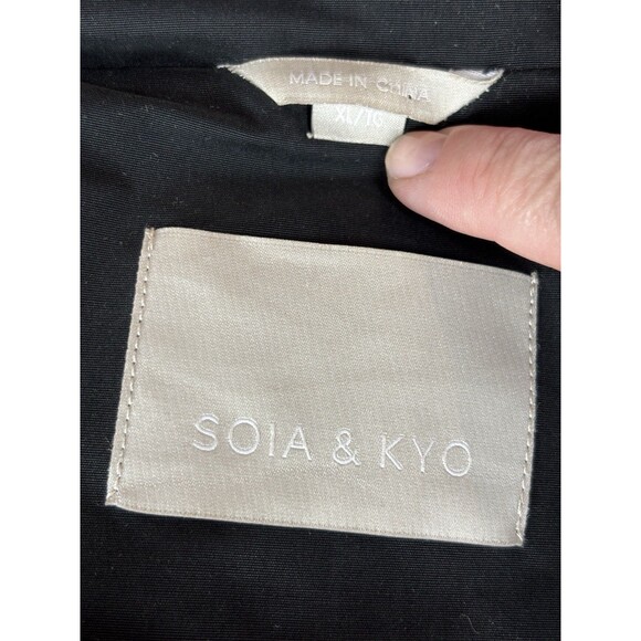 Soia & Koi Revolve Utility Jacket Anorak Black Size XL Hooded Pockets Rain Coat - Picture 6 of 16